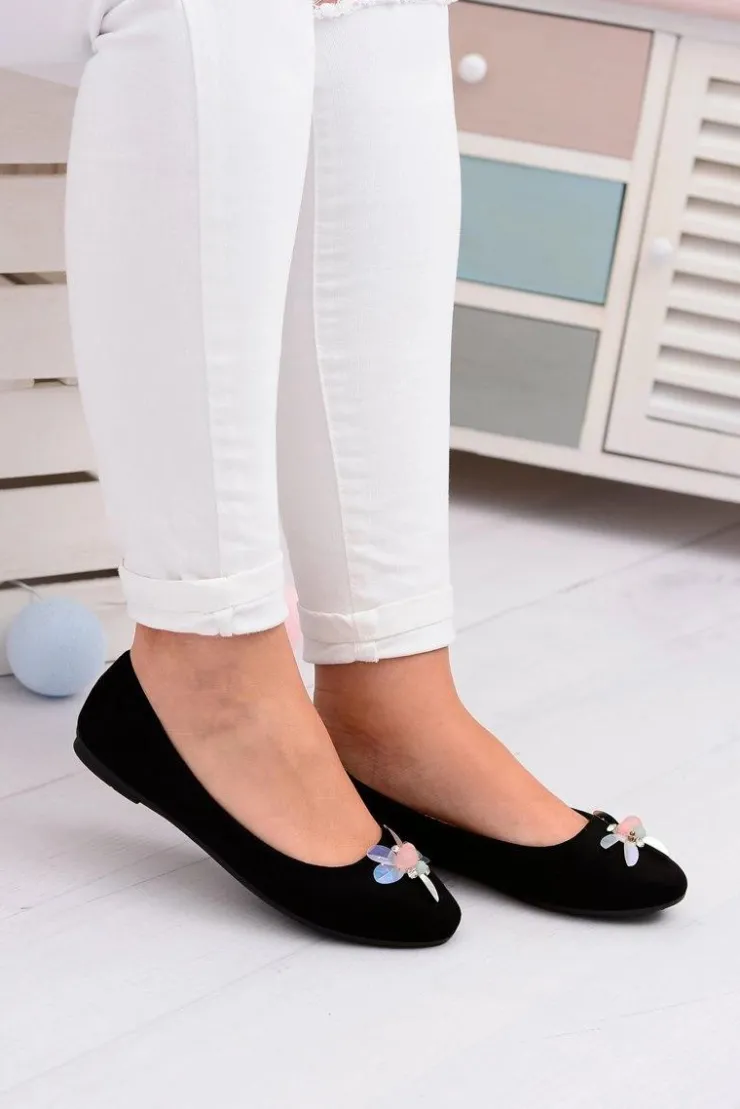 Sale Boto Zamszowe Czarne Damskie Balerinki Blume