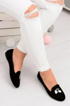 Damskie Boto Zamszowe Czarne Damskie Balerinki Lordsy Veni