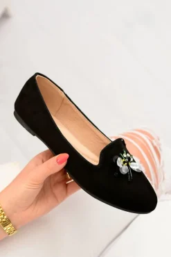 Damskie Boto Zamszowe Czarne Damskie Balerinki Lordsy Veni