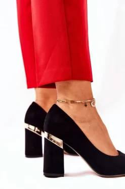 Sale Boto Zamszowe Czółenka Lewski 3117 Czarne Czarny