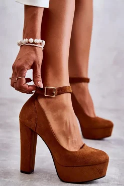 Online Boto Zamszowe Czółenka Na Platformie Camel Rivia