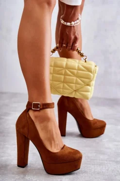 Online Boto Zamszowe Czółenka Na Platformie Camel Rivia