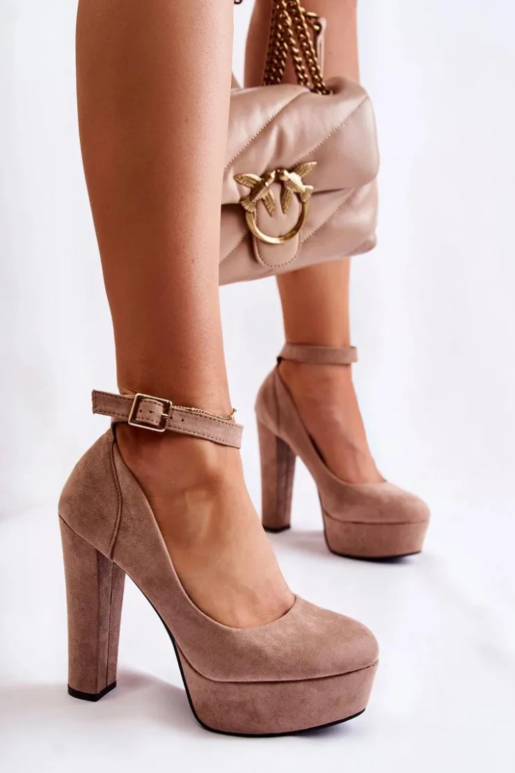 Best Boto Zamszowe Czółenka Na Platformie Beżowe Gottie