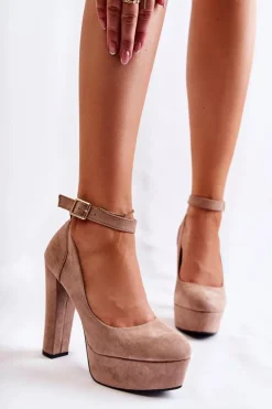 Best Boto Zamszowe Czółenka Na Platformie Beżowe Gottie