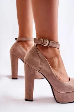 Best Boto Zamszowe Czółenka Na Platformie Beżowe Gottie