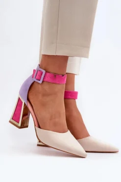 Boto Czółenka Zamszowe|Czółenka Na Słupku*Zamszowe Czółenka Na Słupku Multikolor Lodho