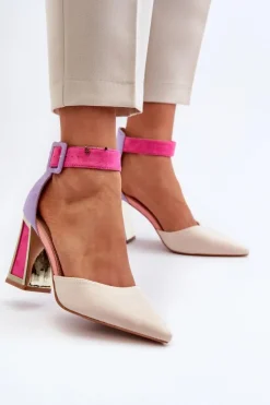 Boto Czółenka Zamszowe|Czółenka Na Słupku*Zamszowe Czółenka Na Słupku Multikolor Lodho