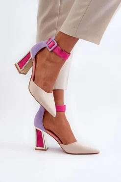 Boto Czółenka Zamszowe|Czółenka Na Słupku*Zamszowe Czółenka Na Słupku Multikolor Lodho