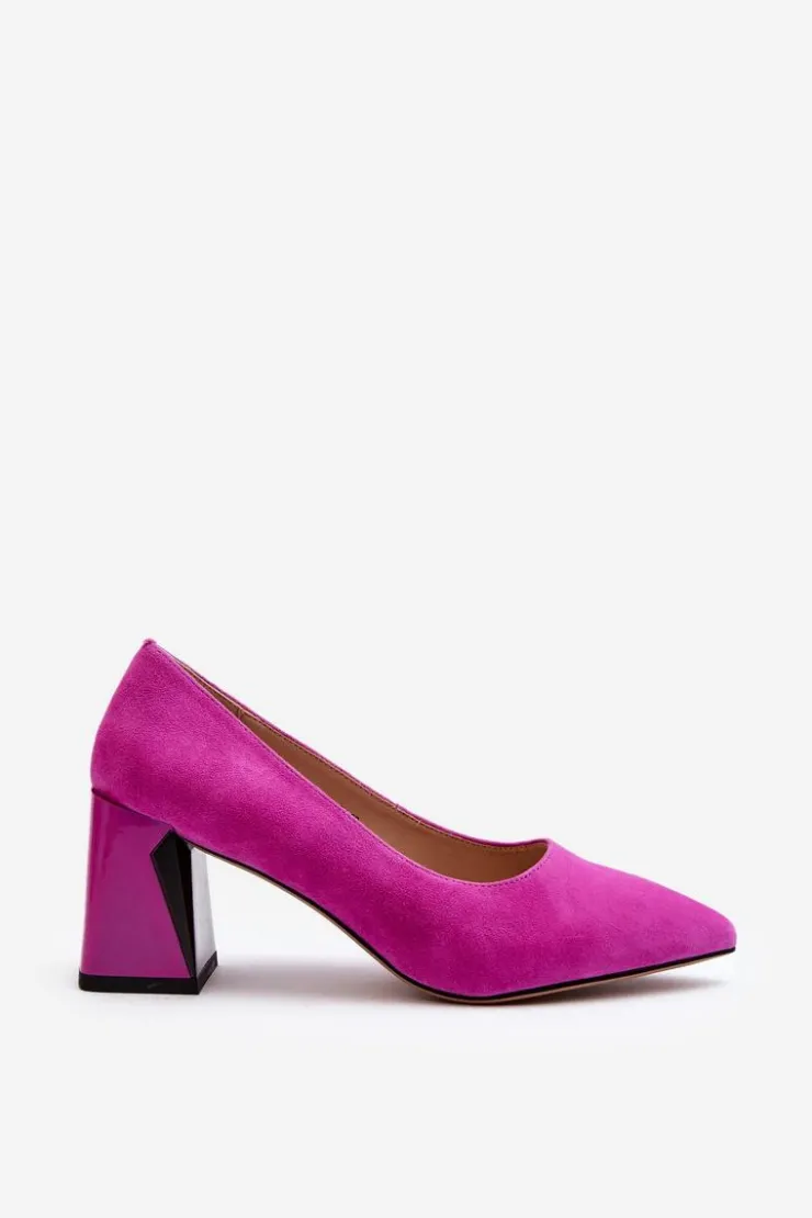 New Buty damskie Vinceza Zamszowe Czółenka Na Słupku Fuksja Alessyndra Różowy