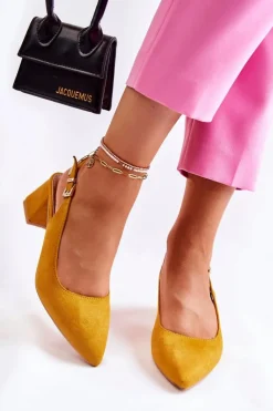 Boto Czółenka Zamszowe|Czółenka Klasyczne*Zamszowe Czółenka W Szpic Żółte Ashley