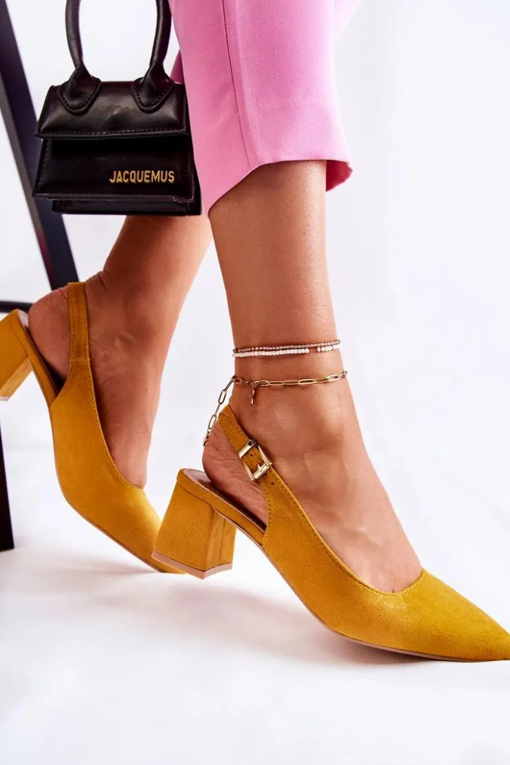 Boto Czółenka Zamszowe|Czółenka Klasyczne*Zamszowe Czółenka W Szpic Żółte Ashley