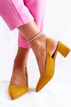 Boto Czółenka Zamszowe|Czółenka Klasyczne*Zamszowe Czółenka W Szpic Żółte Ashley