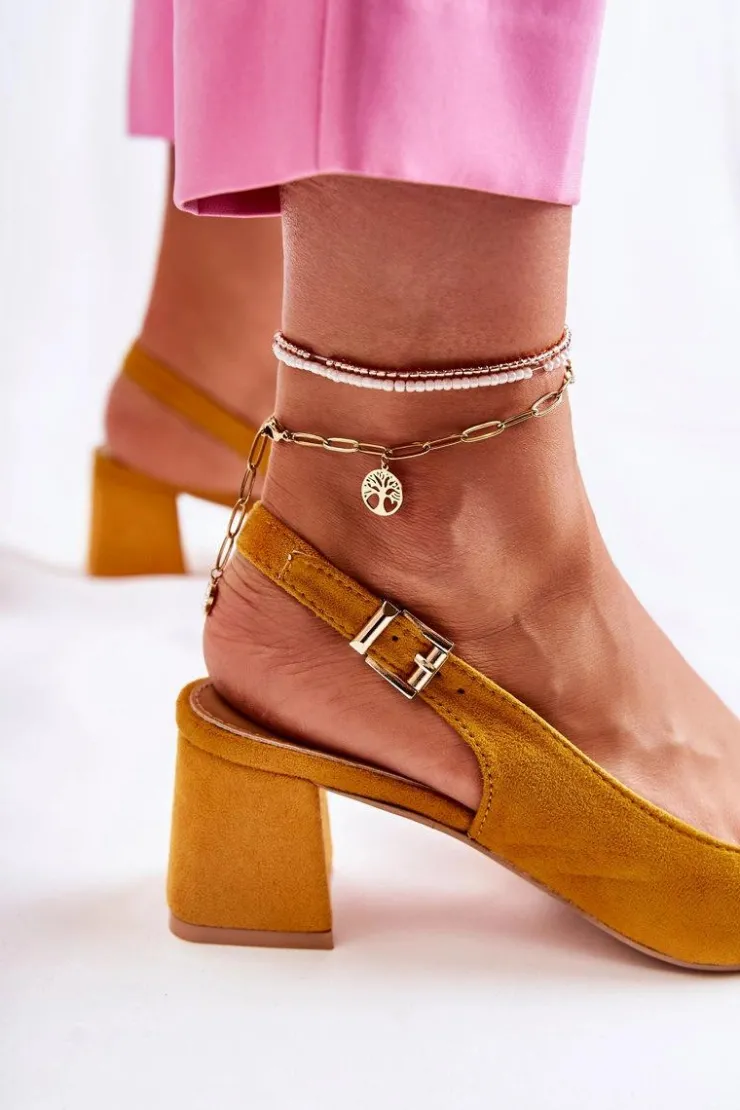 Boto Czółenka Zamszowe|Czółenka Klasyczne*Zamszowe Czółenka W Szpic Żółte Ashley