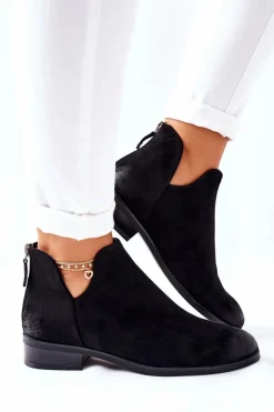 Damskie Buty damskie Vinceza Zamszowe Damskie Botki Ocieplane Czarne Joaliene