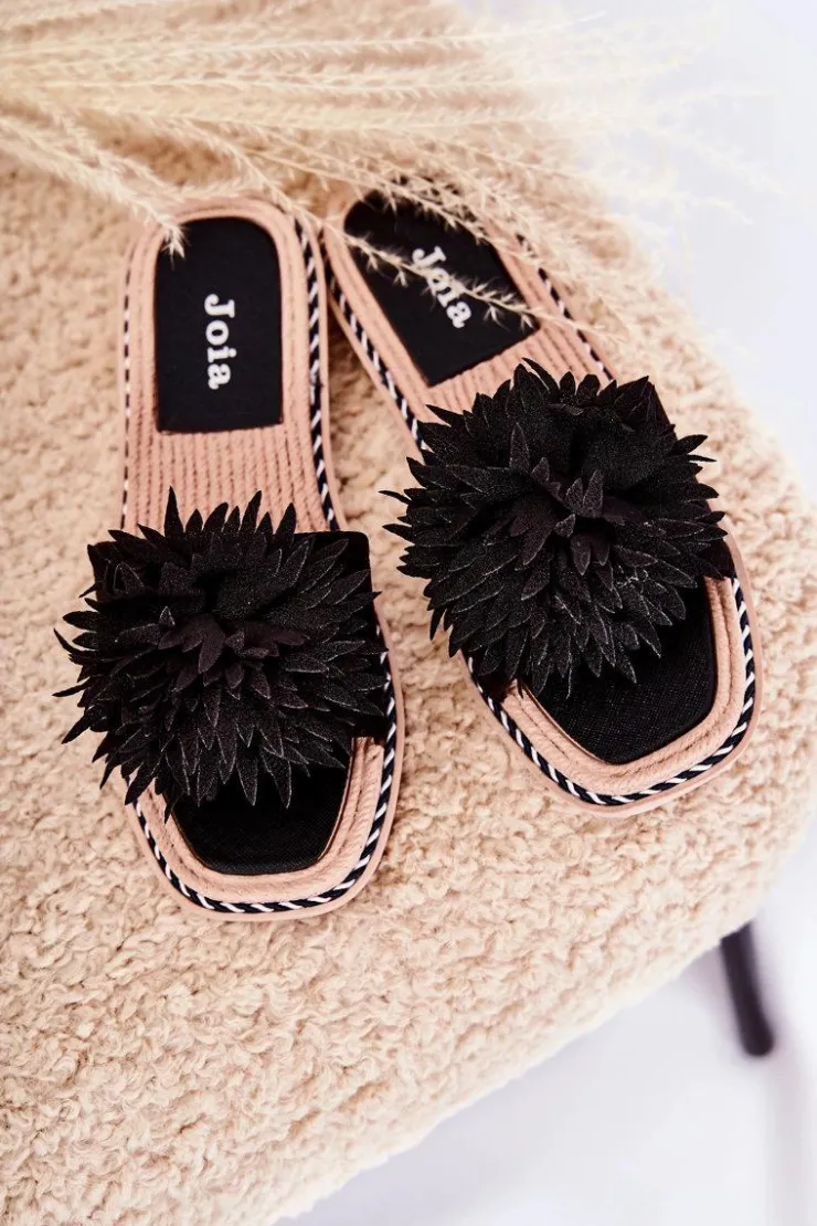 Best Boto Zamszowe Damskie Klapki Z Ozdobą Czarne Giorgia