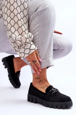 New Buty damskie Vinceza Zamszowe Damskie Mokasyny Czarne Sanvi