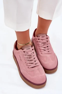 Daniel Lopez Just Dare Buty Sportowe Na Platformie|Sneakersy Damskie*Zamszowe Damskie Sneakersy SS2D4010 Różowe Różowy