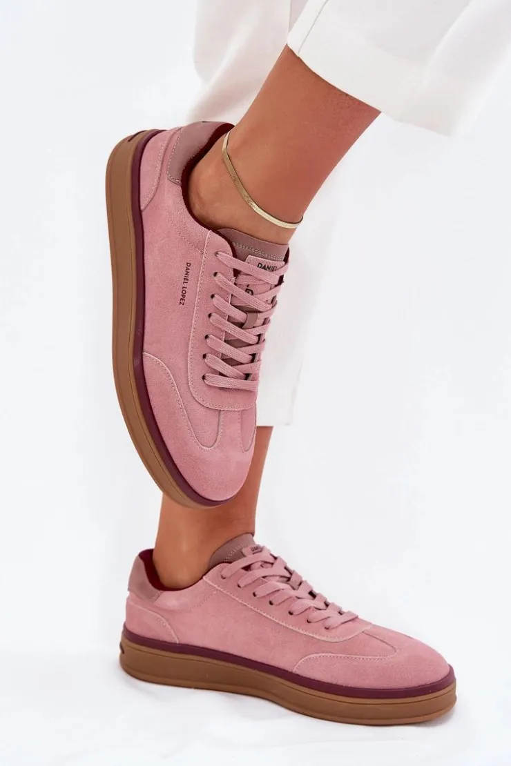 Daniel Lopez Just Dare Buty Sportowe Na Platformie|Sneakersy Damskie*Zamszowe Damskie Sneakersy SS2D4010 Różowe Różowy
