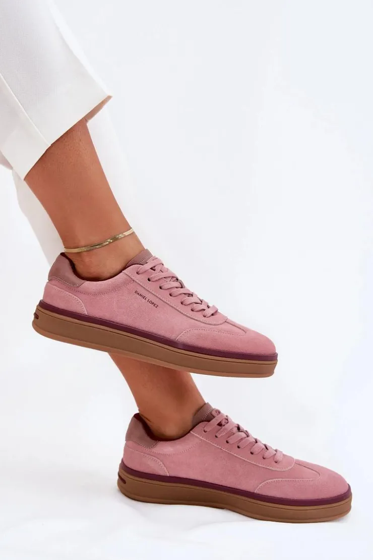 Daniel Lopez Just Dare Buty Sportowe Na Platformie|Sneakersy Damskie*Zamszowe Damskie Sneakersy SS2D4010 Różowe Różowy