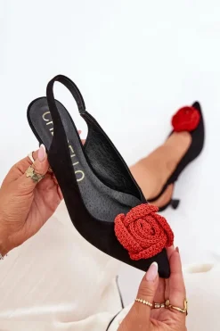 CheBello Szpilki Zamszowe|Czółenka Zamszowe*Zamszowe Eleganckie Czółenka Na Szpilce 4666 Czarne Czarny