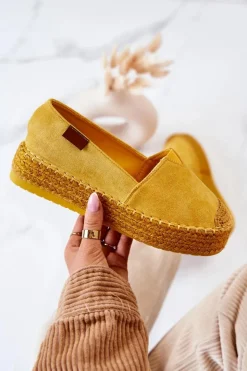 Discount Boto Zamszowe Espadryle Wsuwane Żółte Lesley