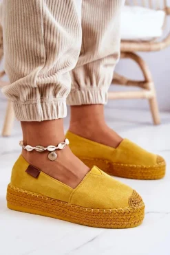 Discount Boto Zamszowe Espadryle Wsuwane Żółte Lesley