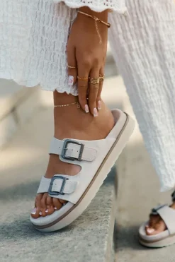 D.Franklin Klapki Damskie Klasyczne*Zamszowe Klapki Damskie Z Klamrami DFSH405001 Beżowe Beżowy