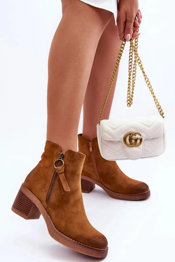 Online Boto Zamszowe Klasyczne Botki Damskie Brązowe Limoso