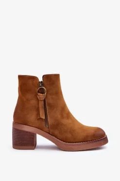 Online Boto Zamszowe Klasyczne Botki Damskie Brązowe Limoso