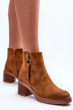 Online Boto Zamszowe Klasyczne Botki Damskie Brązowe Limoso