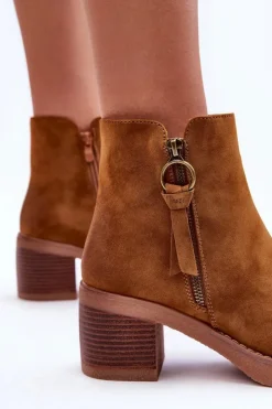 Online Boto Zamszowe Klasyczne Botki Damskie Brązowe Limoso