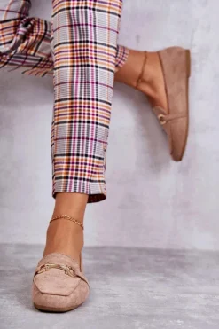 Damskie Boto Zamszowe Klasyczne Mokasyny Ciemnobeżowe Roddie