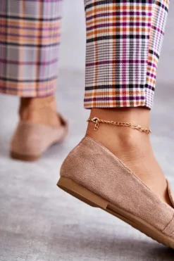 Damskie Boto Zamszowe Klasyczne Mokasyny Ciemnobeżowe Roddie