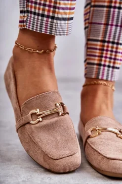 Damskie Boto Zamszowe Klasyczne Mokasyny Ciemnobeżowe Roddie