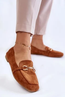 Damskie Boto Zamszowe Klasyczne Mokasyny Camel Roddie