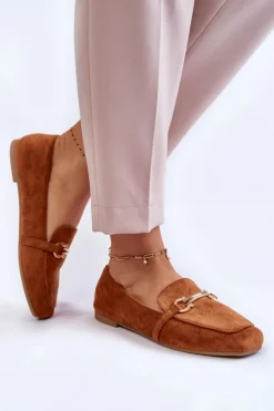 Damskie Boto Zamszowe Klasyczne Mokasyny Camel Roddie