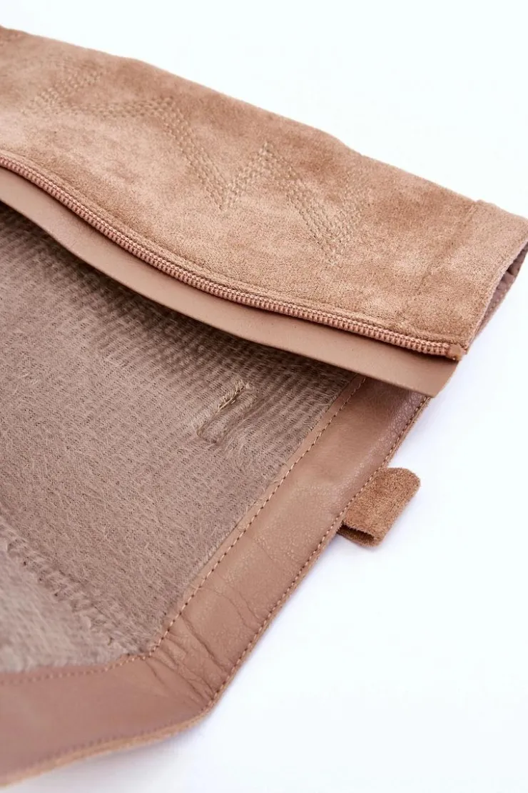 Online Boto Zamszowe Kozaki Damskie Na Słupku Beżowe Khabira