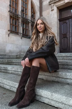 Boto Kozaki Ocieplane|Kozaki Na Słupku*Zamszowe Kozaki Na Słupku Zamek Czekoladowe Lissara Brązowy