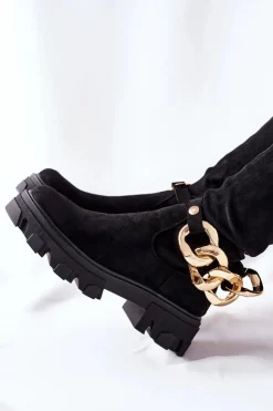 Damskie Boto Zamszowe Kozaki Za Kolano Czarne Auckland