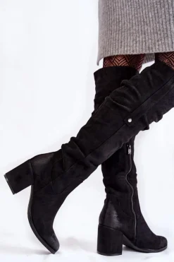 Boto Zamszowe Kozaki Za Kolano La.Fi 270065B-SU Czarne