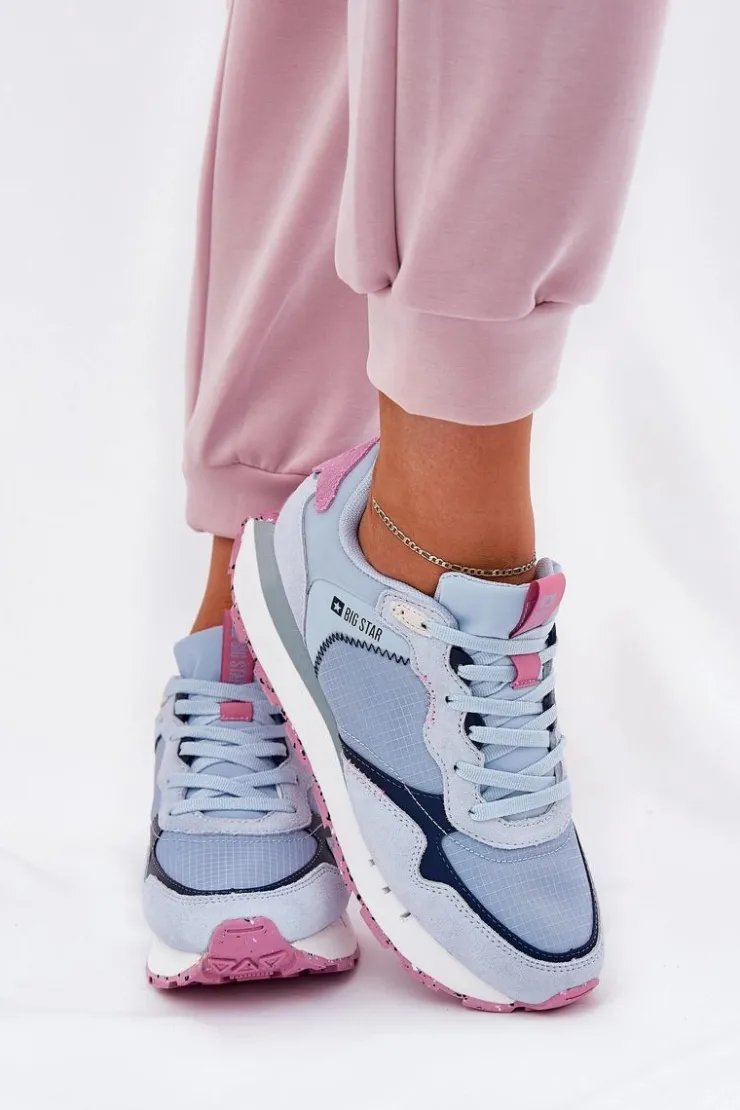 Big Star Shoes Buty Sportowe Big Star|Sneakersy Damskie*Zamszowe Lekkie Buty Sportowe Damskie Big Star RR274236 HI-POLY SYSTEM e Niebieski