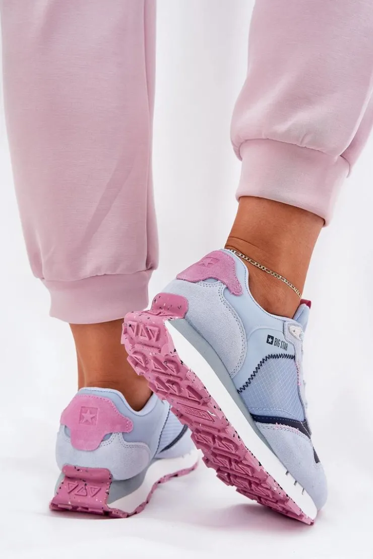 Big Star Shoes Buty Sportowe Big Star|Sneakersy Damskie*Zamszowe Lekkie Buty Sportowe Damskie Big Star RR274236 HI-POLY SYSTEM e Niebieski
