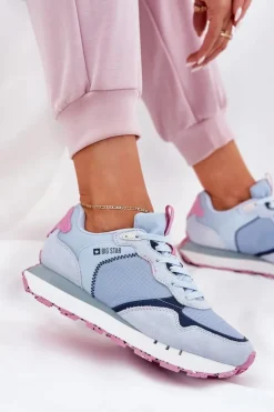 Big Star Shoes Buty Sportowe Big Star|Sneakersy Damskie*Zamszowe Lekkie Buty Sportowe Damskie Big Star RR274236 HI-POLY SYSTEM e Niebieski