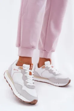 Sale Big Star Shoes Zamszowe Lekkie Buty Sportowe Damskie Big Star RR274235 HI-POLY SYSTEM Beżowe Beżowy