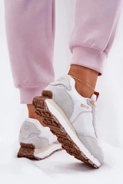 Sale Big Star Shoes Zamszowe Lekkie Buty Sportowe Damskie Big Star RR274235 HI-POLY SYSTEM Beżowe Beżowy