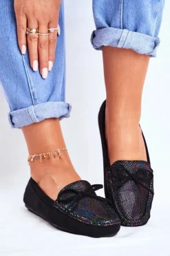 Damskie buty S.Barski Mokasyny Damskie Zamszowe*Zamszowe Mokasyny Damskie S.Barski A199 Czarne