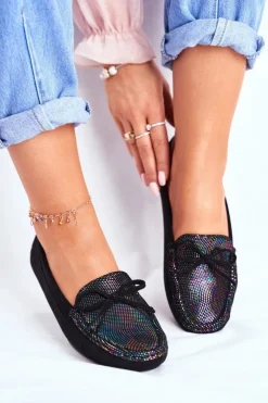 Damskie buty S.Barski Mokasyny Damskie Zamszowe*Zamszowe Mokasyny Damskie S.Barski A199 Czarne