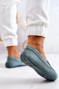 Damskie Evento Zamszowe Mokasyny Damskie Miętowe Morreno