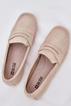 Best Big Star Shoes Zamszowe Mokasyny Damskie Big Star RR274947 Beżowe Beżowy
