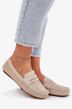 Best Big Star Shoes Zamszowe Mokasyny Damskie Big Star RR274947 Beżowe Beżowy